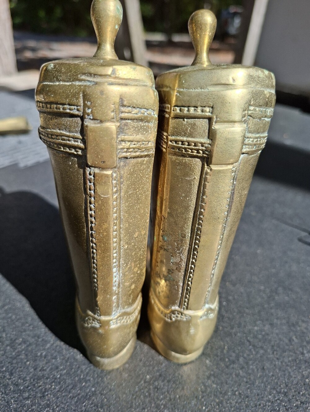 Vintage Brass Cowboy Riding Boots Equestrian Western Bookends Ralph Lauren Style - Picture 7 of 14